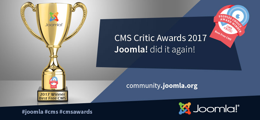 Joomla! is gekozen tot het beste gratis CMS van 2017